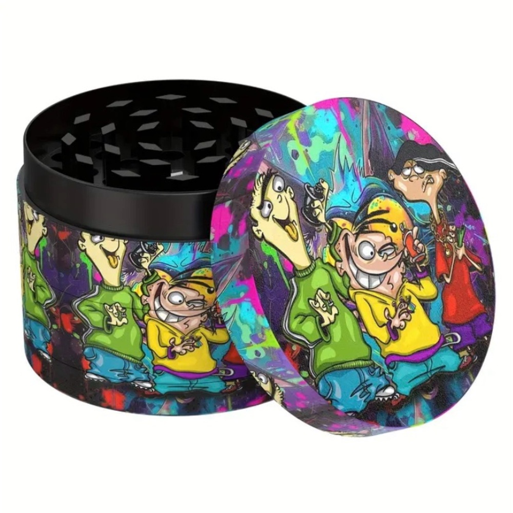 NEW! (Ed Edd n Eddy) Colorful 4-Piece Metal Tobacco Grinder (50mm)